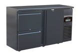 Bartheke 350 L mit 1 Tür und 2 Schubladen / Schwarz / Combisteel