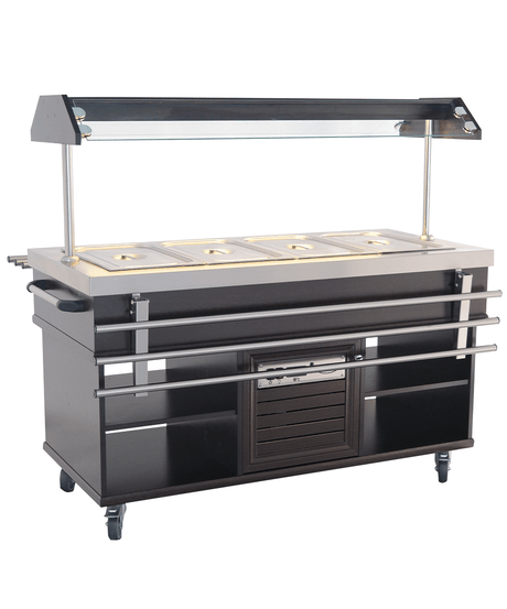 Gekühltes Buffet / 4 × 1/1 GN / Mahagoni / 1500 × 700 × 1400 mm / Combisteel