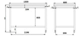 Arbeitstisch ohne Grundboden / 1300 × 800 mm / Combisteel