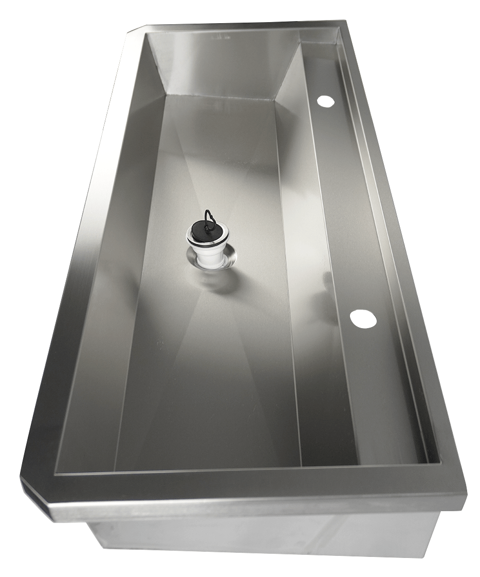 Edelstahl-Handwaschbecken / 1200 mm breit / 2 Armaturplätze / Combisteel