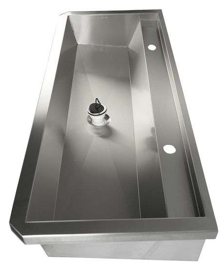 Edelstahl-Handwaschbecken / 1200 mm breit / 2 Armaturplätze / Combisteel