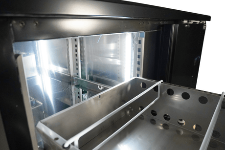 Bartheke mit 1 Tür und 4 Schubladen / Schwarz / Combisteel