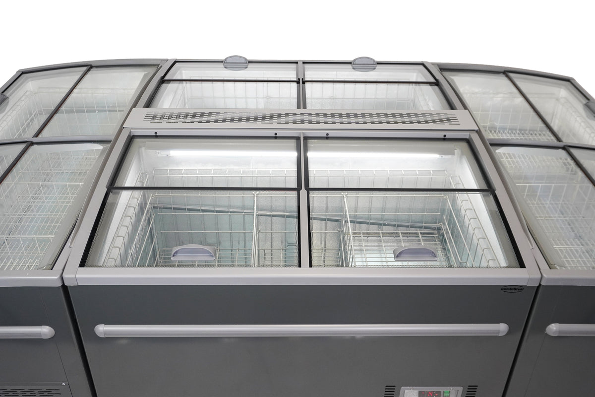 Supermarkt-Tiefkühltruhe 530 L mit Glas-Schiebedeckel / Combisteel
