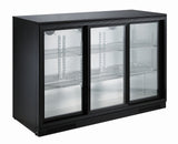 Barkühler 300 L mit 3 Schiebetüren / Schwarz / Combisteel