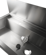 Edelstahl-Handwaschbecken / 1200 mm breit / 2 Armaturplätze / Combisteel