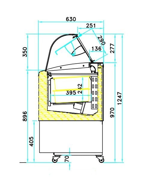 Speiseeisvitrine / Fiji / 7 + 7 × 5 L / 1354 × 630 × 1247 mm / Combisteel