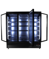 Getränkekühlschrank 3 Glastüren SCHWARZ CEB-1600R BL