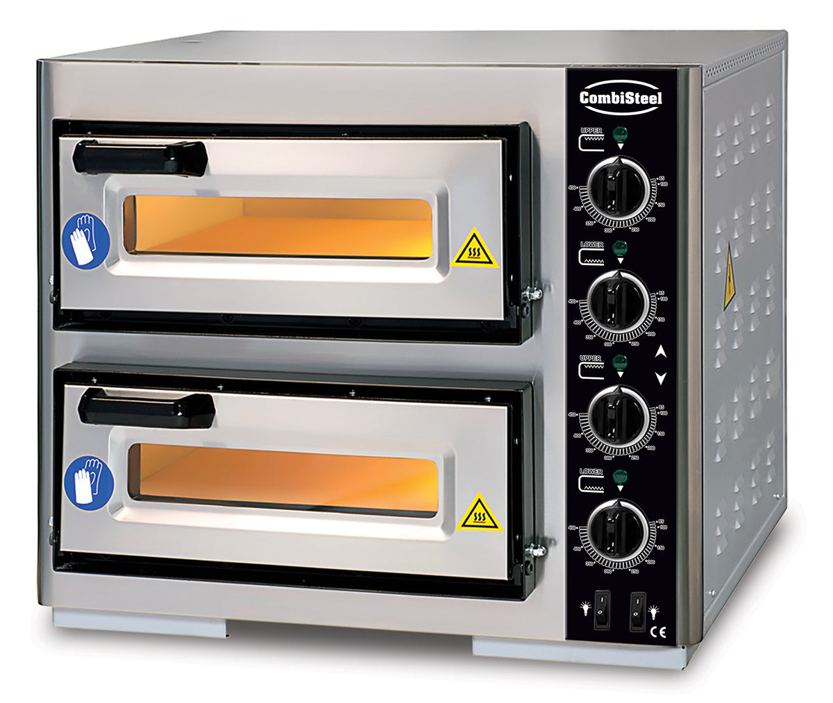 Elektrischer Combisteel Pizzaofen mit 2 Backkammern für 2 Pizzen Ø 39 cm