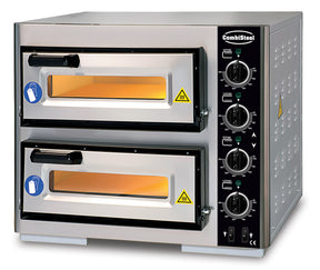 Elektrischer Combisteel Pizzaofen mit 2 Backkammern für 2 Pizzen Ø 39 cm