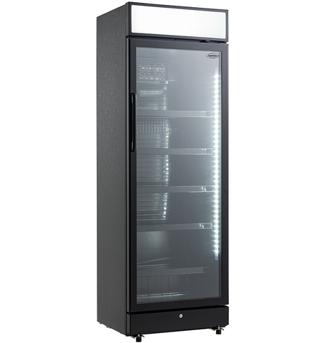 Kühlschrank 1 Glastür Schwarz 400 Liter