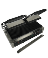 Elektrischer Doppel-Kontaktgrill gerillt 3,6 kW / Combisteel – professioneller Kontaktgrill für Gastronomie