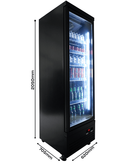 ХЛАДИЛНИК 1 СТЪКЛЕНА ВРАТА ЧЕРЕН CEB-500R BL