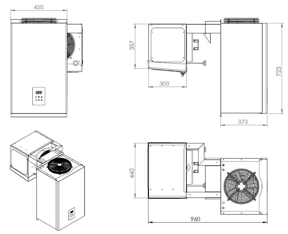 Kühlaggregat / Huckepack / 6,6–9 m³ / 230 V / Combisteel