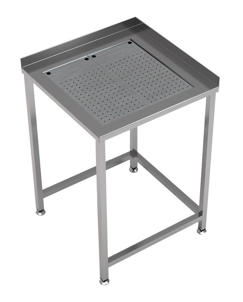Eck-Arbeitstisch mit integrierter Tropfschale 650 × 650 mm von Combisteel