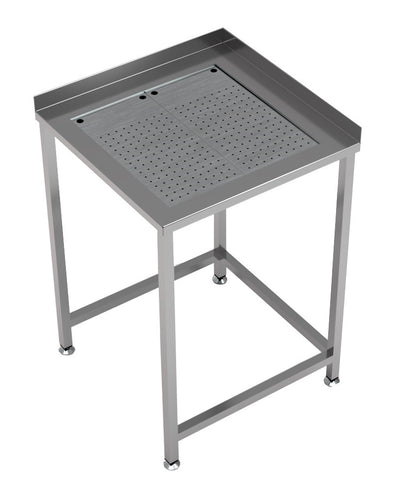 Eck-Arbeitstisch mit integrierter Tropfschale / 650 × 650 mm / Combisteel