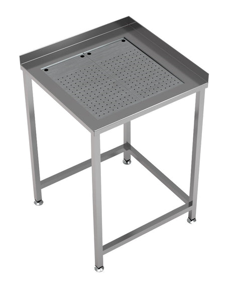 Eck-Arbeitstisch mit integrierter Tropfschale 650 × 650 mm von Combisteel