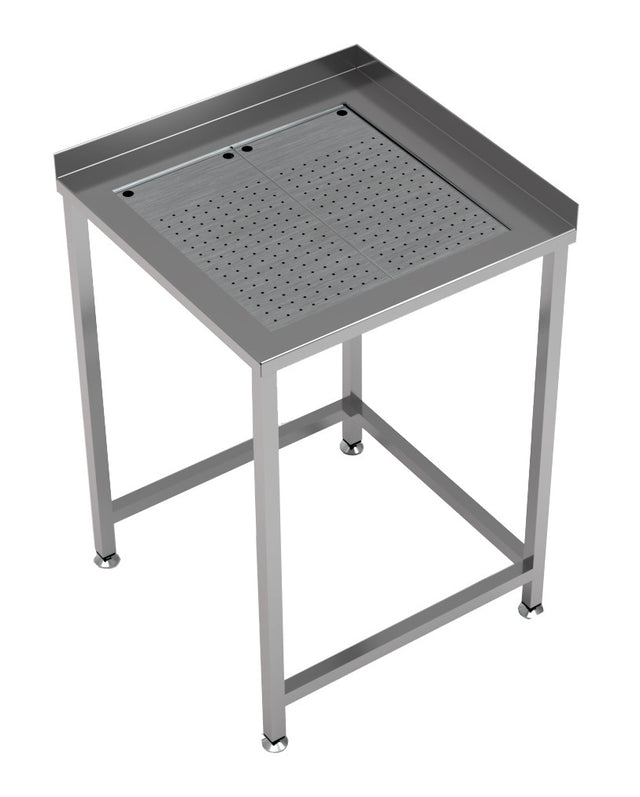 Eck-Arbeitstisch mit integrierter Tropfschale 650 × 650 mm von Combisteel