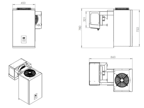 Kühlaggregat / Huckepack / 4,1–6,5 m³ / 230 V / Combisteel