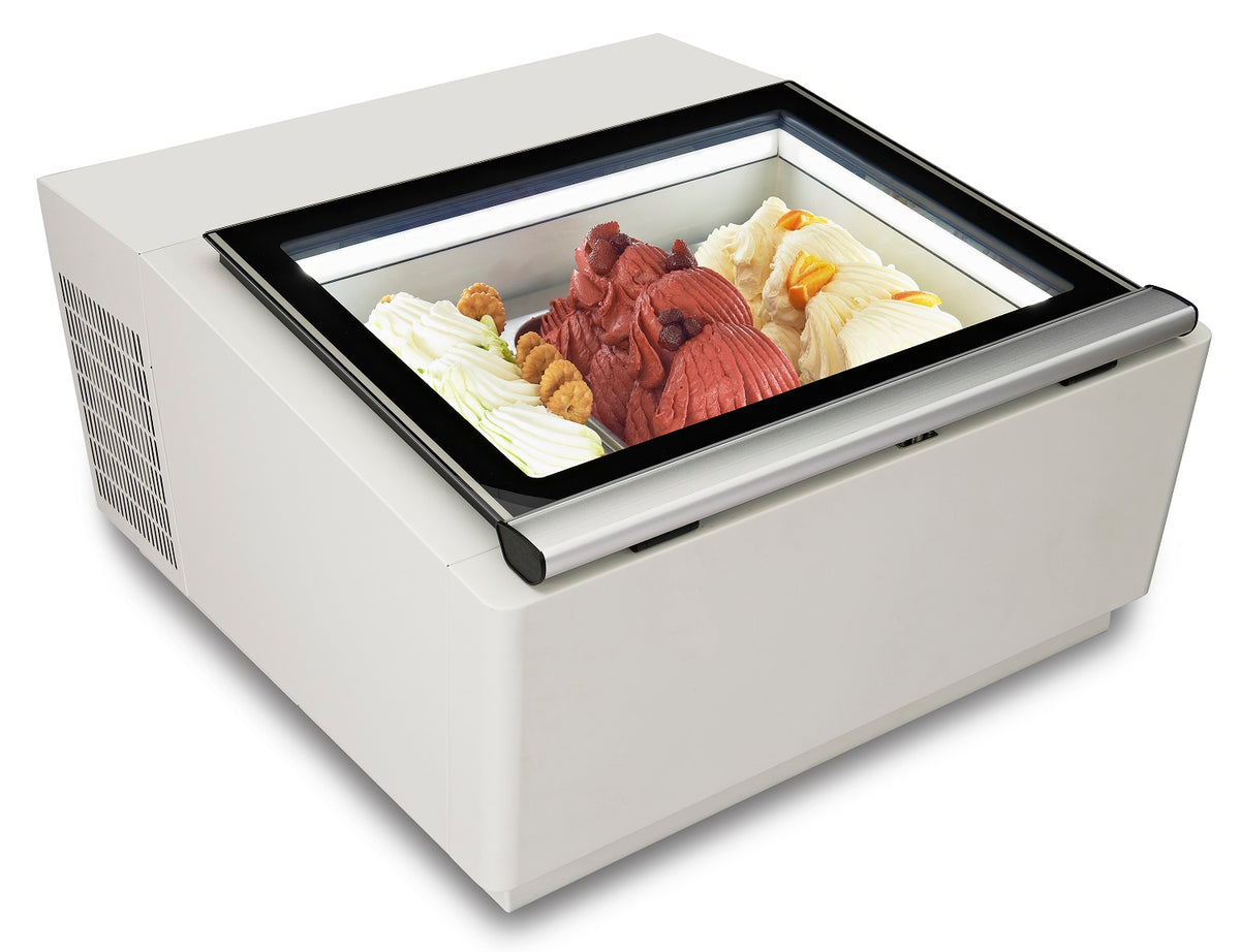 Speiseeisvitrine Tischmodell Selbstbedienung / Weiß / Combisteel