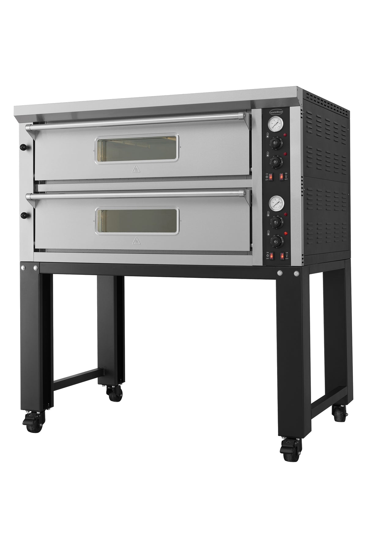 Elektrischer Combisteel Pizzaofen mit 2 Backkammern für 2 × 6 Pizzen Ø 33 cm