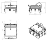 Kontaktgrill glatt 2,5 kW / Combisteel