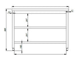 Arbeitstisch mit doppeltem Grundboden / 1500 × 600 mm / Combisteel