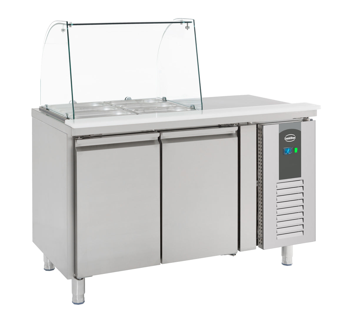 Saladette / mit Glas / 2 Türen / 2x 1/1 GN / 314 L netto / Combisteel