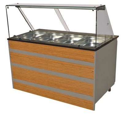 Warmes Buffet / 4 × 1/1 GN / Braun / 1400 × 800 × 850 mm / Combisteel