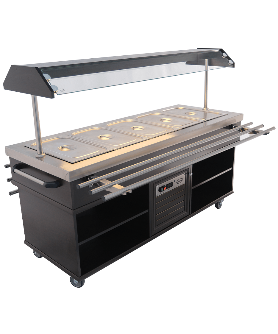 Gekühltes Buffet / 5 × 1/1 GN / Mahagoni / 1900 × 700 × 1400 mm / Combisteel