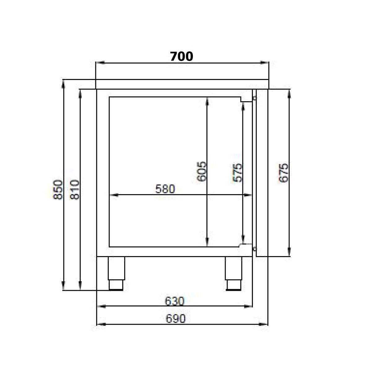 Kühltisch / ohne Motor / 2 Türen / 281 L / Combisteel