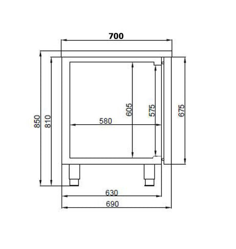 Kühltisch / ohne Motor / 3 Türen / 474 L / Combisteel