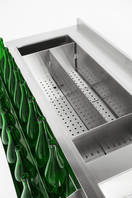 Cocktail-Bar-Station / 1400 mm / mit Spülbecken / Combisteel
