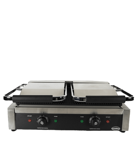 Elektrischer Doppel-Kontaktgrill gerillt 3,6 kW / Combisteel – professioneller Kontaktgrill für Gastronomie