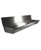 Edelstahl-Handwaschbecken / 1800 mm breit / 3 Armaturplätze / Combisteel