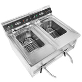 Elektrische Tischfritteuse 2 × 12 L / 2 × 6 kW / Combisteel