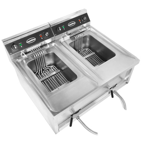 Elektrische Tischfritteuse 2 × 12 L / 2 × 6 kW / Combisteel