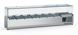 Kühlaufsatzvitrine 7 x GN 1/3, 1600 mm / Edelstahl / Combisteel