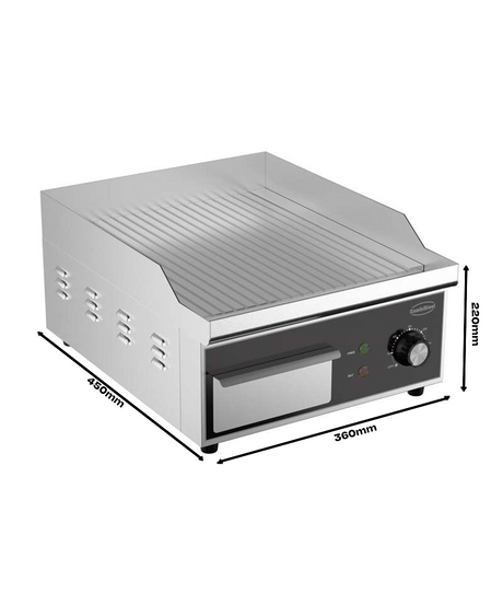 Elektrische Grillplatte / Gerillt / 360 mm / 2 kW / 230 V / Combisteel – elektrische Grillplatte für Gastronomie