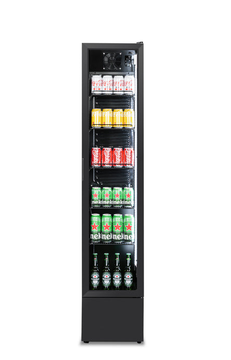 Combisteel / Slim Kühlschrank 1 Glastür / 150L / Schwarz