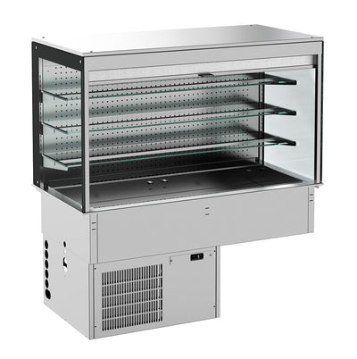 Einbaukühlvitrine / Wandmodell / eckig / mit Rollvorhang / 3/1 GN / 1115 × 720 × 1430 mm / Combisteel