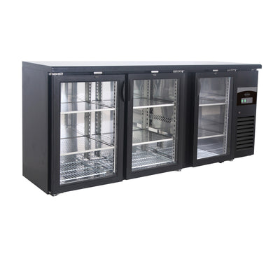 Barkühler 500 L mit 3 Glastüren / Schwarz / Combisteel