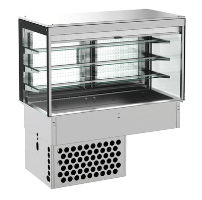 Einbaukühlvitrine / eckig / mit Rollvorhang / 3/1 GN / 1115 × 720 × 1430 mm / Combisteel