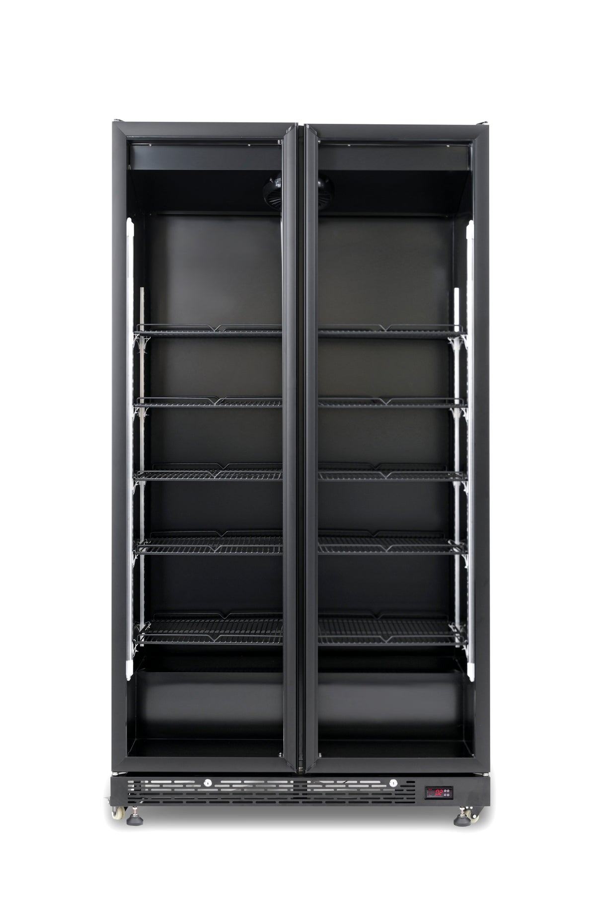 Kühlschrank 2 Glastüren Schwarz NAP-850