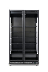 Kühlschrank 2 Glastüren Schwarz NAP-850