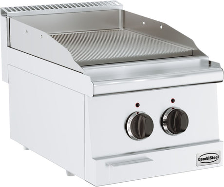 Elektrische Grillplatte BASE 600 / Gerillt / 400 mm / 3,6 kW / 400 V / Combisteel – elektrische Grillplatte für Gastronomie