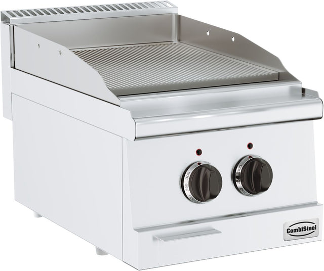 Elektrische Grillplatte BASE 600 / Gerillt / 400 mm / 3,6 kW / 400 V / Combisteel – elektrische Grillplatte für Gastronomie