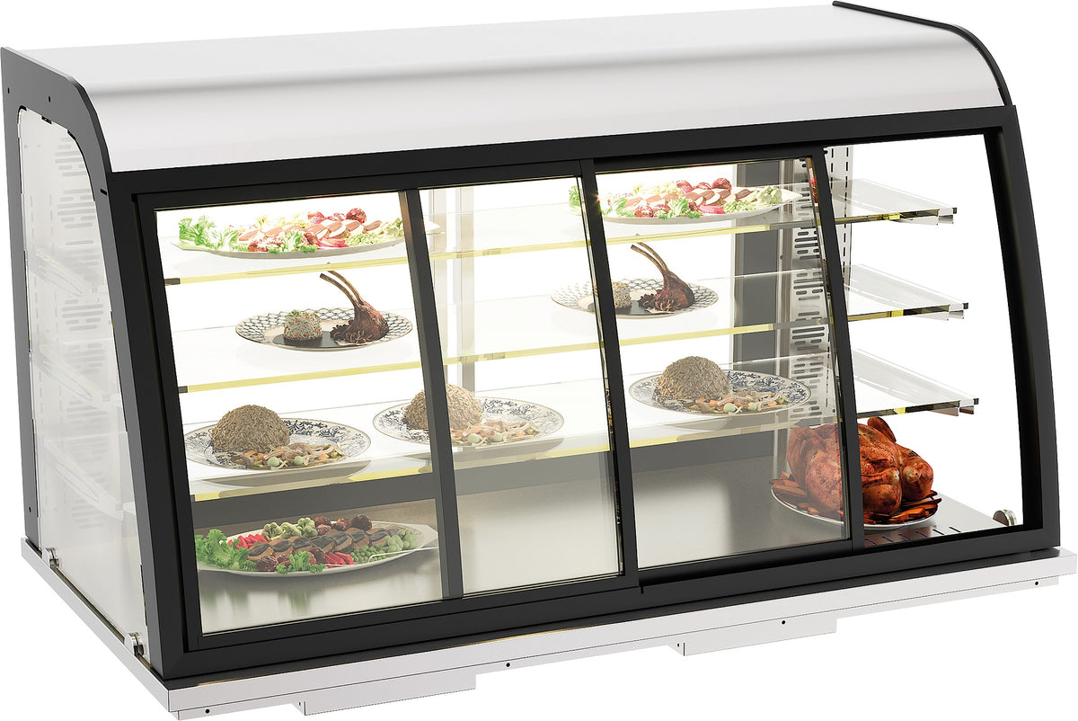 Einbauwärmevitrine / Schiebetüren / 155 L / 1400 × 700 × 850 mm / Combisteel