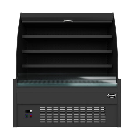 Wandkühlregal mit Nachtrollo 290 L Schwarz / Combisteel