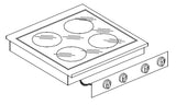 Glaskeramik-Einbau-Kochfeld / 4 Kochzonen / 2x 2,4 / 1x 1,8 / 1x 1,2 kW / 600 mm / Combisteel – professionelles Einbau-Kochfeld für Gastronomie