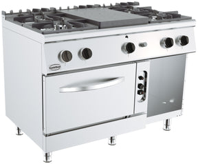 Glühplattenherd Base 700 mit 4 Brennern und Gasbackofen von Combisteel